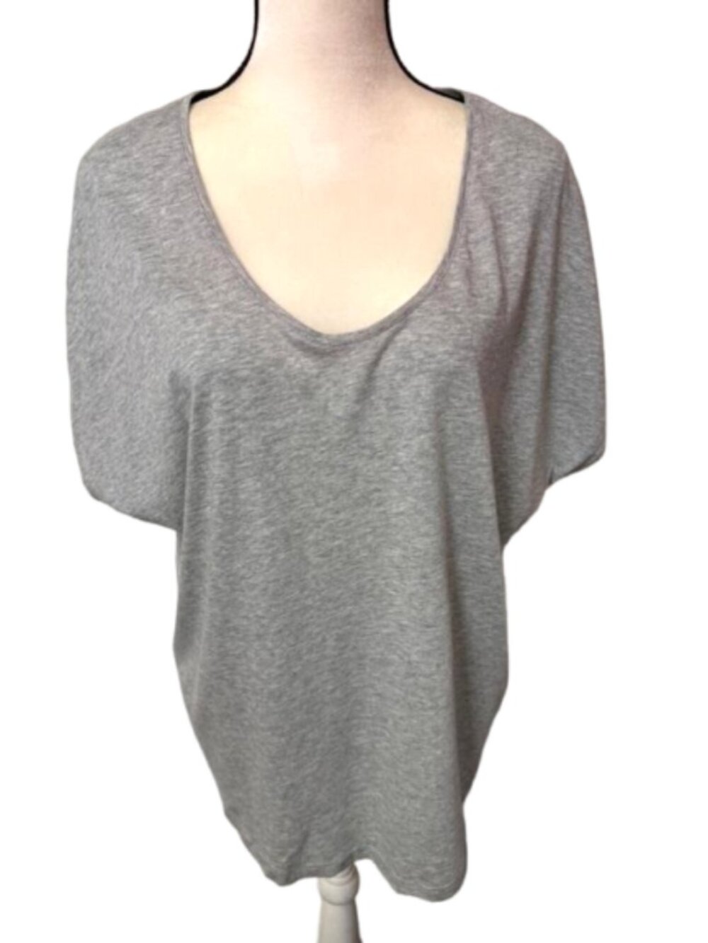 2/$30 NWT Popsugar Gray Scoop Neck Short Dolman Sleeve Tee Plus Size XXL #2371